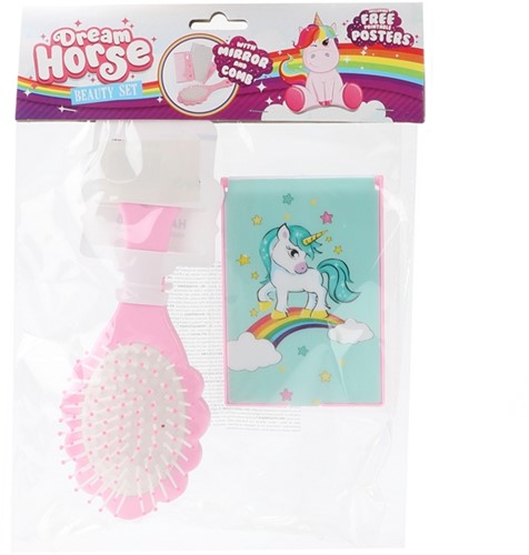 DREAM HORSE Beauty set -spiegel+borstel 4-ass-3
