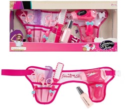 GLAMOUR&SHINE Hairdressing set in waist bag + real hair dryer 7x47.5x22cm.