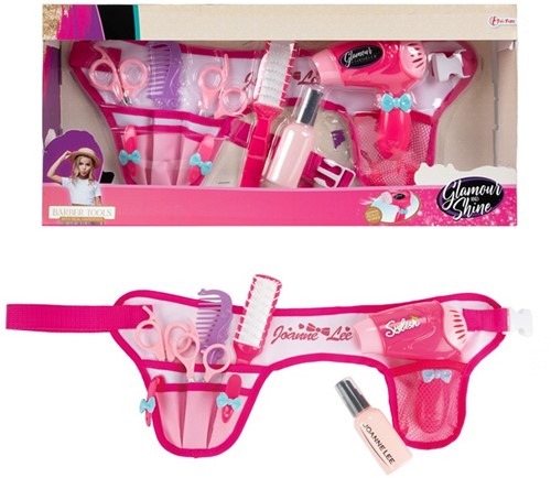 GLAMOUR&SHINE Set parrucchiere in marsupio + asciugacapelli vero 7x47,5x22cm.