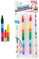 STATIONARY Waskrijtpennen -10in1 Stapelbaar- 2 stuks