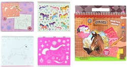 HORSES Sketchbook -My Pony- with stickers + template
