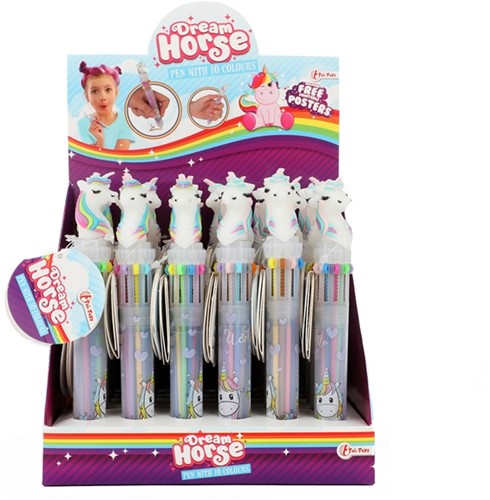 DREAM HORSE Pen -Eenhoorn- mt10 kleuren 4 assorti(36 in display)-2