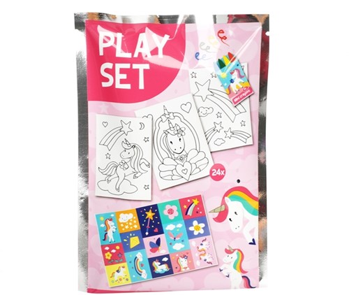 Uitdeelzakje -Eenhoorn- kleurboek+stickers+krijt-2