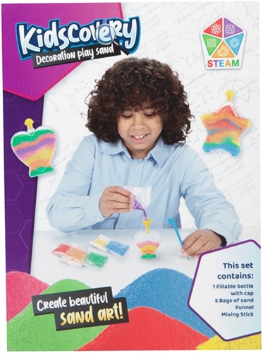 KIDSCOVERY Set sabbia decorativo con bottiglia (fai da te) 2 assortiti-2