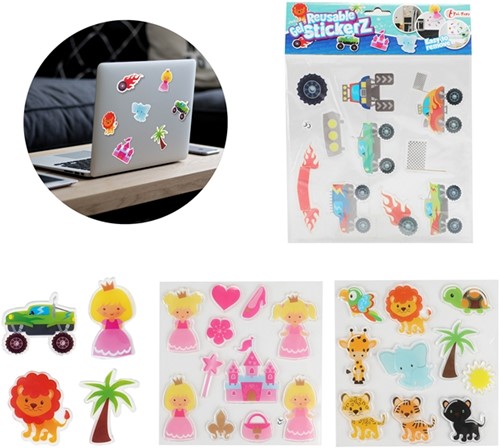 STICKERZ Herbruikbare gel raamstickers 3 assorti