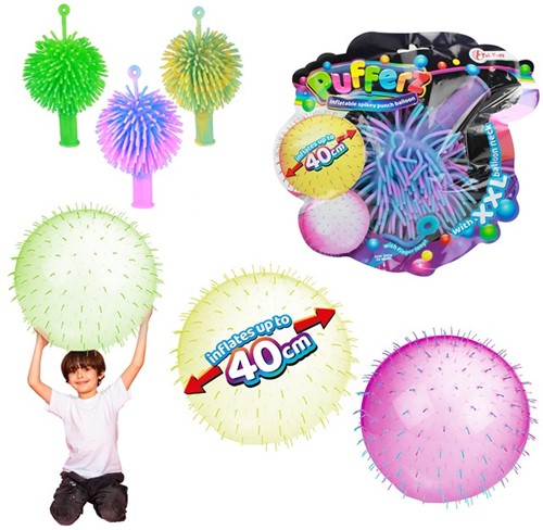 PUFFERZ Boksballon Puffer opblaasbaar 3 assorti 15x18cm