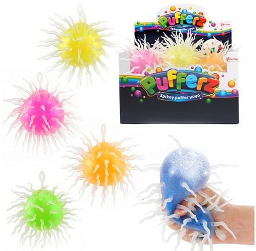 PUFFERZ Pufferbal Super Shiny Spikey 8cm 6 assorti in display (12)
