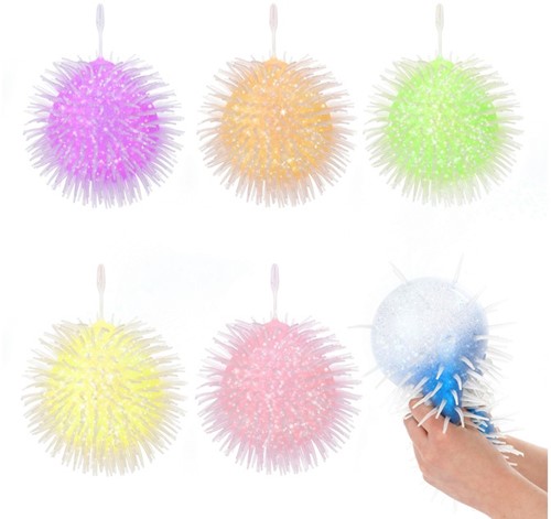 PUFFERZ Pufferbal SuperGlitter 12cm 6 assorti 17x17x17cm.