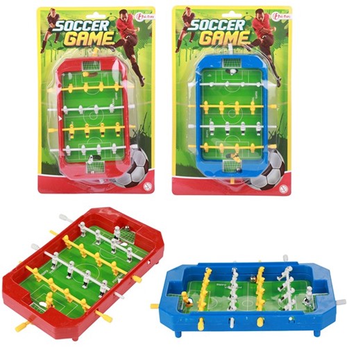 Mini tafelvoetbal op blisterkaart 2 assorti 17x27cm