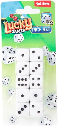 LUCKY GAMES Dobbelsteen op kaart -10st 