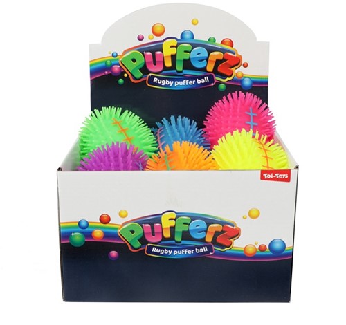 PUFFERZ Pufferball - Rugby- 14cm 6 assorted in display (12)-2