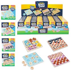 JEUX Mini jeu de société en bois -8cm 4 assortis en présentoir