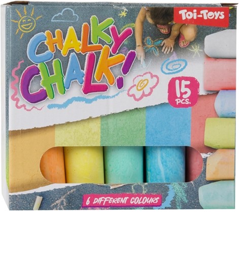 CHALKY CHALK Stoepkrijt -15st in doosje +-2