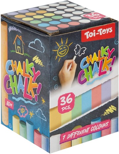 CHALKY CHALK Juego de tizas escolares color blanco 36 piezas 8cm-2