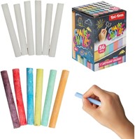 CHALKY CHALK Juego de tizas escolares color blanco 36 piezas 8cm