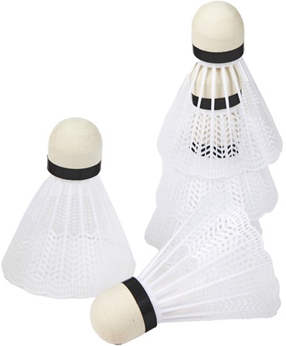 ADRENIX Badminton-Federbälle weiß - 5 Stück in einer Tube-3