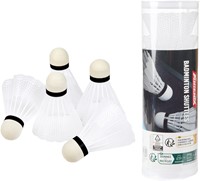 ADRENIX Badminton-Federbälle weiß - 5 Stück in einer Tube