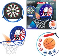 ADRENIX Gioco Freccette_Basket 2 in 1 - Tabellone + Palla