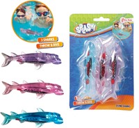 SPLASH Set duikvissen -Haai- 3st op krt (duikring)