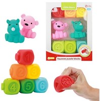 LITTLE STARS Baby stapelblokken 6 stuks + 2x dier 6x18,5x24cm.