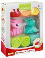 LITTLE STARS Baby stapelblokken 6 stuks + 2x dier 6x18,5x24cm.-3