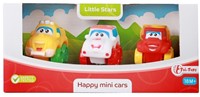 LITTLE STARS Zachte mini autos Cartoon 3 stuks 4 assorti 8x21,5x9,5cm.-2