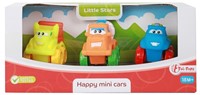 LITTLE STARS Zachte mini autos Cartoon 3 stuks 4 assorti 8x21,5x9,5cm.-3