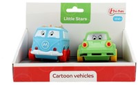 LITTLE STARS Zachte pvc auto's Cartoon 2 stuks 10,5x17x11cm.-2