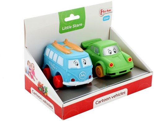 LITTLE STARS Zachte pvc auto's Cartoon 2 stuks 10,5x17x11cm.-3