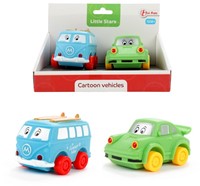 LITTLE STARS Zachte pvc auto's Cartoon 2 stuks 10,5x17x11cm.