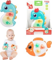 LITTLE STARS Baby muziekdier Vis_Zeepaard Licht & Geluid 2 assortie