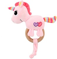 LITTLE STARS Baby rammelaar + bijtring + pieper Eenhoorn 5x15x26,5cm.-3
