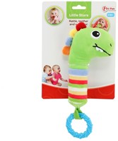 LITTLE STARS Babyrassel + Beißring + Quietscher Dino 5x15x29,5cm.-2