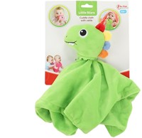 LITTLE STARS Baby knuffeldoek +rammelaar Dino 7x20x32,5cm.-2