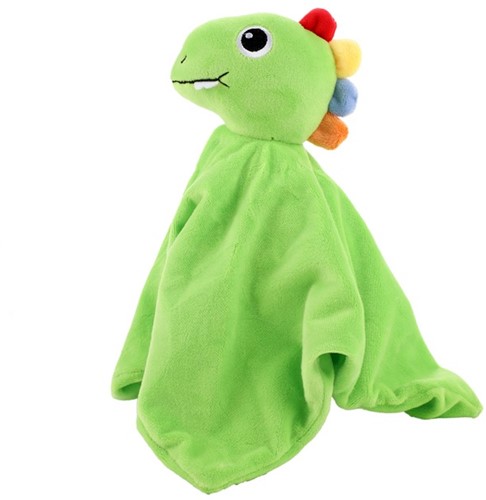 LITTLE STARS Baby knuffeldoek +rammelaar Dino 7x20x32,5cm.-3