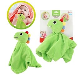 LITTLE STARS Baby knuffeldoek +rammelaar Dino 7x20x32,5cm.