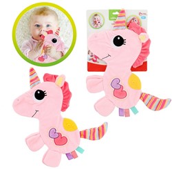 LITTLE STARS Baby Knistertuch Kuscheltuch Einhorn 1x30x35,5cm.