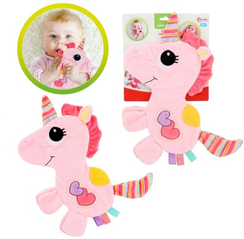 PICCOLE STELLE Panno scoppiettante per bambini Panno coccoloso Unicorno 1x30x35,5 cm.