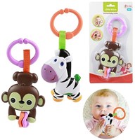 LITTLE STARS Baby rammelaar -Dier- 2 assorti