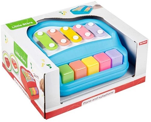 LITTLE STARS Baby piano_xylo met stokken 2in1 2 assortie-2