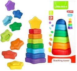LITTLE STARS Baby stapeltoren -Ster- 8 delig 2 assortie