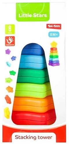 LITTLE STARS Baby stapeltoren -Ster- 8 delig 2 assortie-2