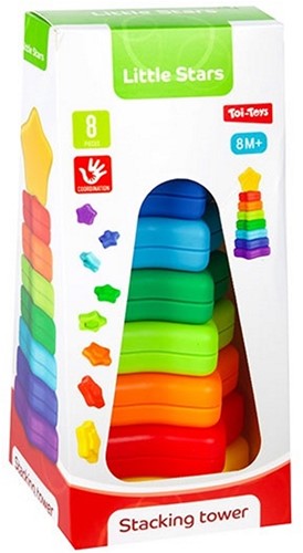 LITTLE STARS Baby stapeltoren -Ster- 8 delig 2 assortie-3