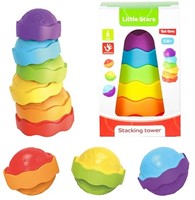 LITTLE STELLE Torre impilabile per bambini -Torta- 6 pezzi, 2 assortiti