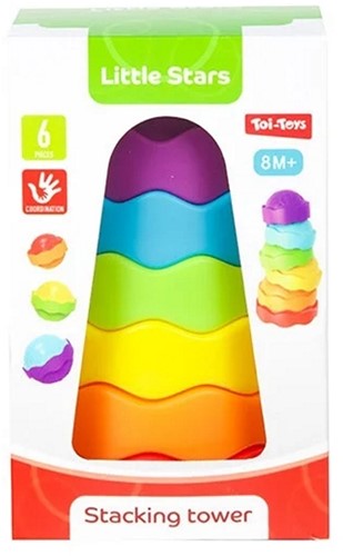 LITTLE STELLE Torre impilabile per bambini -Torta- 6 pezzi, 2 assortiti-2