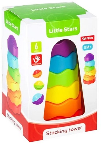 LITTLE STARS Tour à empiler bébé -Gâteau- 6 pièces, 2 assortis-3