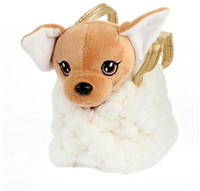 Peluche chien chihuahua en sac à main blingbling 2 assortis 15x25x21cm.-2