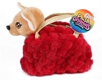 Pluche hond chihuahua in blingbling handtas 2 assorti 15x25x21cm.-3