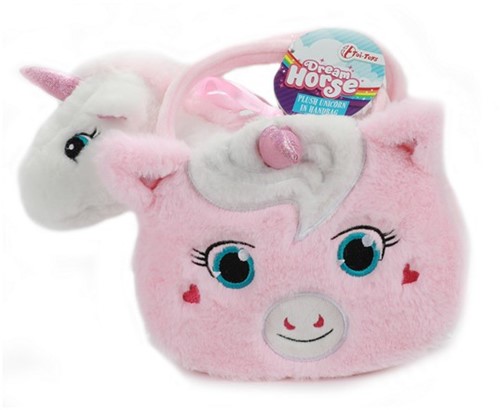 CABALLO DE LOS SUEÑOS Unicornio de peluche en bolsa de unicornio 2 surtidos 12x26x22cm.-2