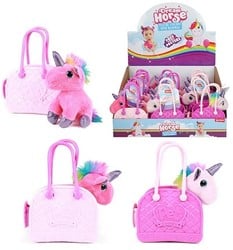 DREAM HORSE Pluchen eenhoorn in handtas 2 assortie in display